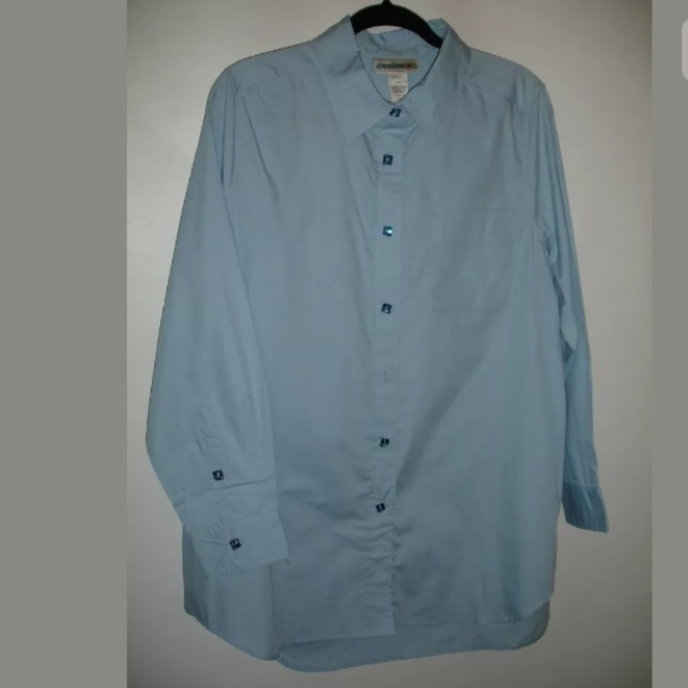 DENIM 24/7 Baby Blue 100% Cotton Long Shirt 14W